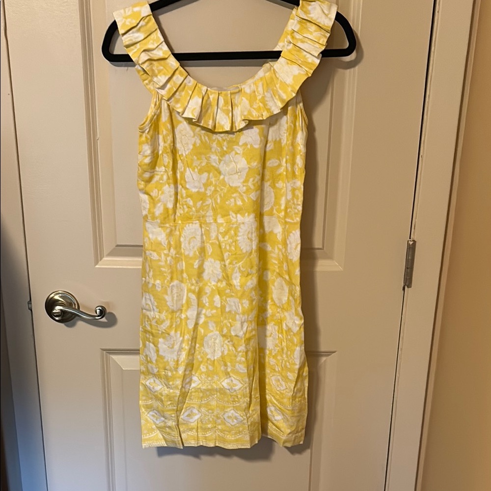 LOFT Yellow and White Floral Mini Dress